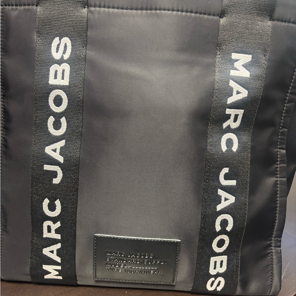 Marc Jacobs Charcoal Duffel Bag with White Accents